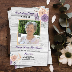 Funeral Order Service Celebration of Life Purple   Flyer