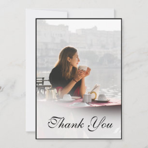 Funeral Personal Photo Simple Elegant Thank You Card
