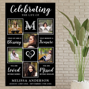 Funeral Personalised Photo Collage Memorial Poster
