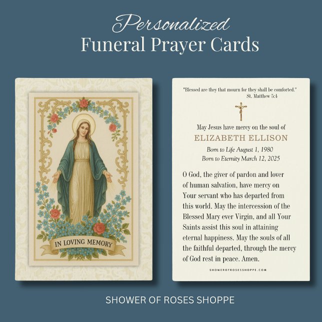 Funeral Photo Catholic Memorial Prayer Card (Creator Uploaded)