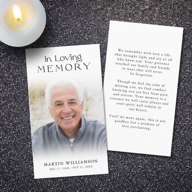 Funeral Photo Loving Memory Prayer Card (Creator Uploaded)