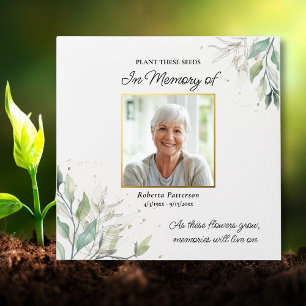 Funeral Photo Memorial Favor Flower Seeds Custom  Envelope