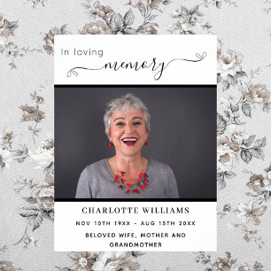 Funeral photo memorial white black hearts welcome poster