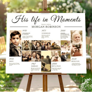 Funeral Photo Memory Timeline Board Poster