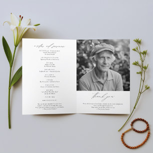 Funeral Photo Obituary Order of Service Folded Program