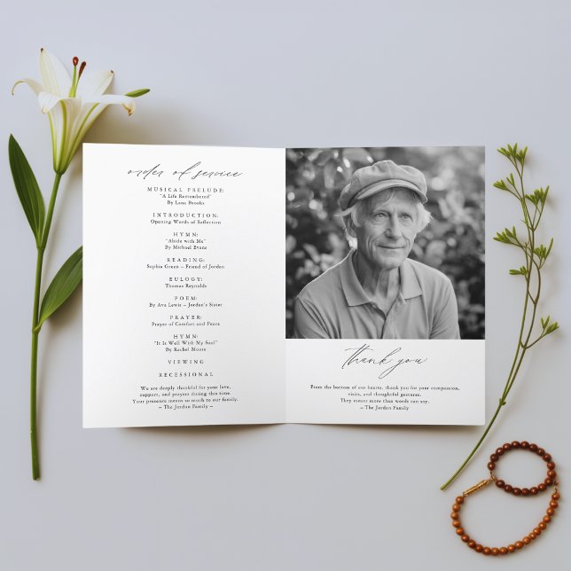 Funeral Photo Obituary Order of Service Folded Program (Creator Uploaded)