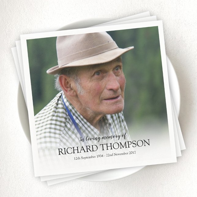 Funeral Photo | Personalised Memorial Napkin (Creator Uploaded)