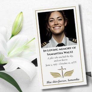 Funeral Photo Prayer for Pilot Modern Aviation