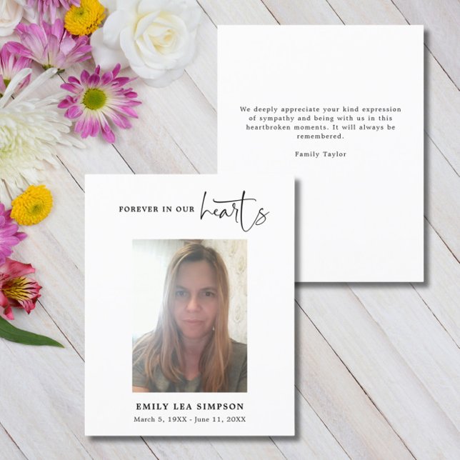 Funeral Photo Sympathy Grief Thank You  Card (Creator Uploaded)