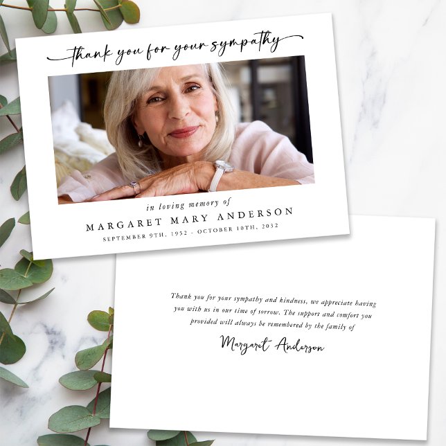  Funeral Photo Thank You For Your Sympathy Card (Creator Uploaded)