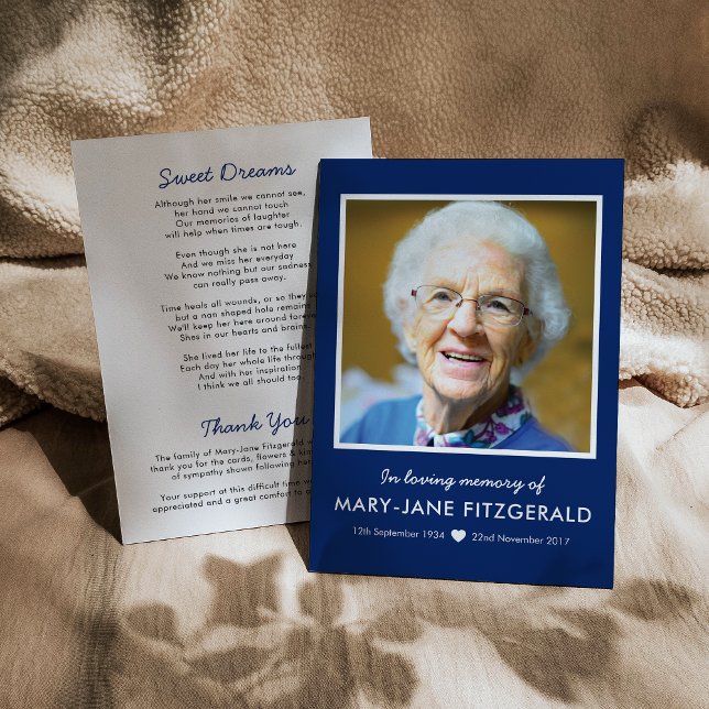 Funeral Photo Thank You | Navy In Loving Memory (Creator Uploaded)