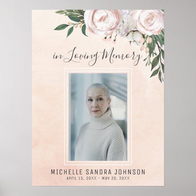 Funeral Pink Celebrating of Life Welcome Sign (Front)