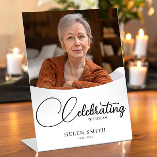 Funeral Poster Celebration of Life for Mom Pedestal Sign