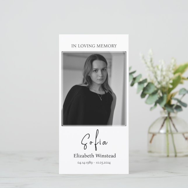 Funeral Prayer Card, Catholic Card (Standing Front)