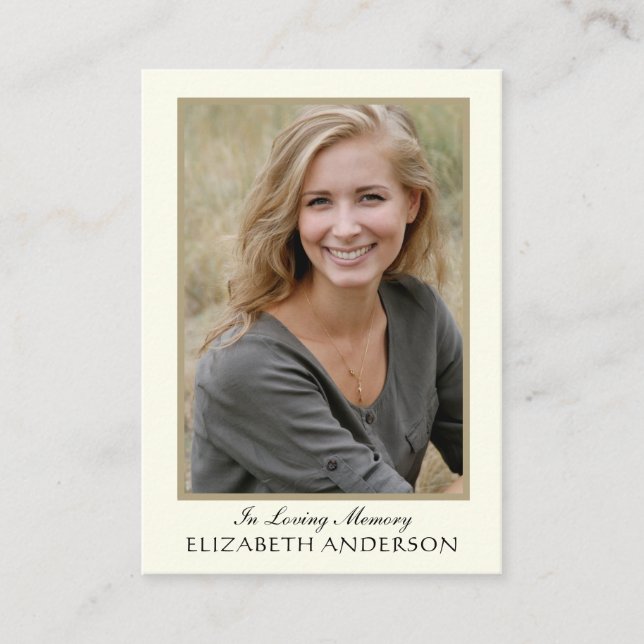 Funeral Prayer Card Photo Memorial  (Front)