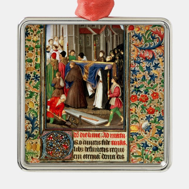 Funeral procession with grave-diggers metal tree decoration (Front)