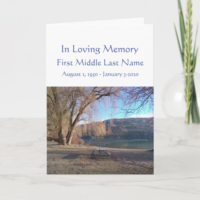 Funeral Program Beautiful Park Lake Beach (Front)