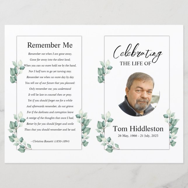 Funeral Program Brochure Template (Front)