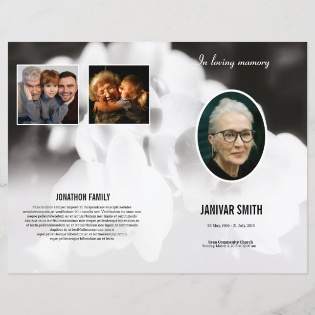 Funeral Program Brochure Template (Front)