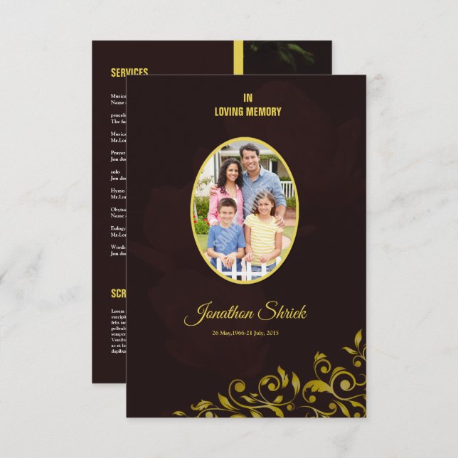 Funeral Program Card (Front/Back)