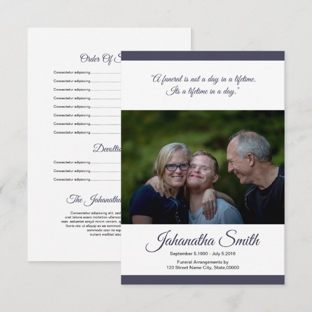 Funeral Program Card Template (Front/Back)