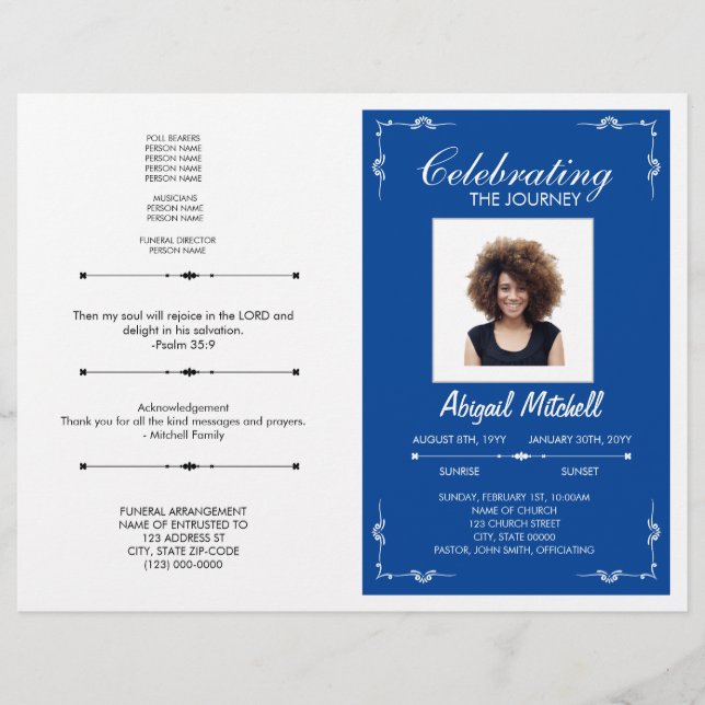 Funeral Program | Celebrating The Journey | FP0006 Flyer (Front)