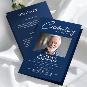 Funeral Program   Celebration of Life – Navy Blue Flyer