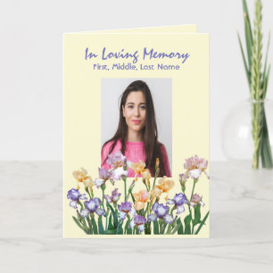 Funeral Program Custom Purple Yellow Iris Flower