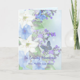 Funeral Program Custom White Lily Purple Flowers