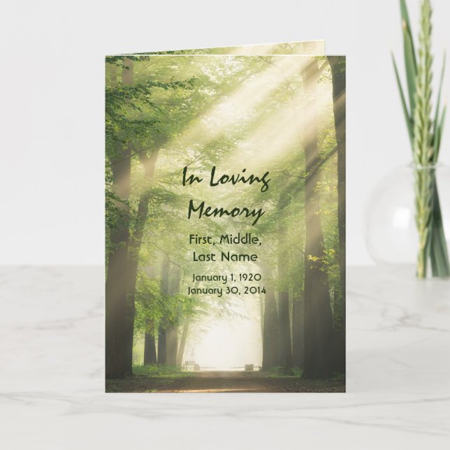 Funeral Program Custom Woodland Forest (Front)