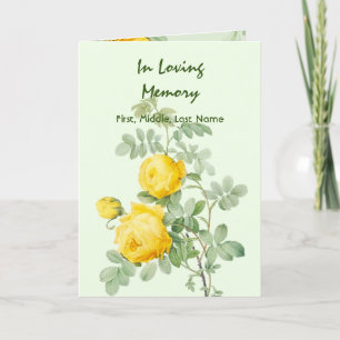 Funeral Program Custom Yellow Roses Garden