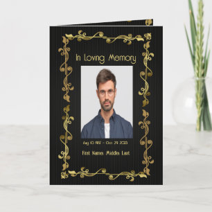 Funeral Program  Elegant Gold Black 