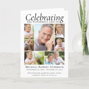 Funeral Program Folded   Modern Photo Collage