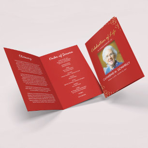 Funeral Program   Red Gold Order of Service
