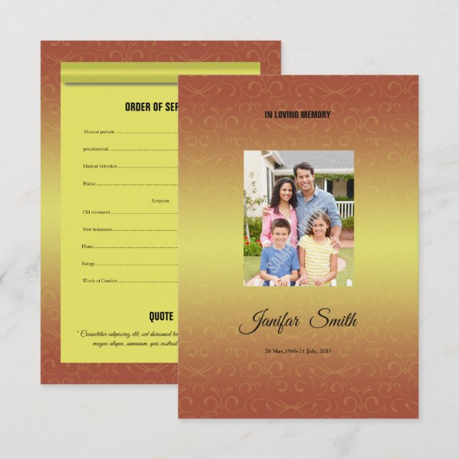 Funeral Program template (Front/Back)