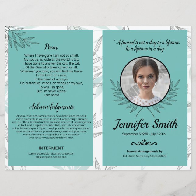 Funeral Program Template (Front)