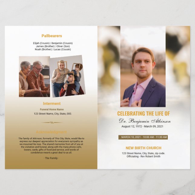 Funeral Program Template (Front)