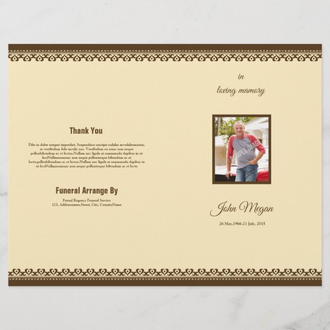 Funeral Program Template / Obituary Template Flyer (Front)