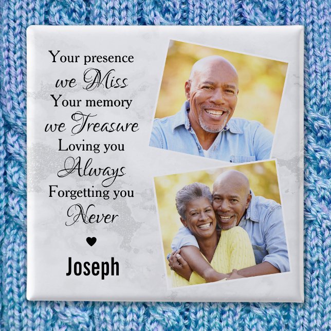 Funeral Remembrance Keepsake Memorial Photos  15 Cm Square Badge (Creator Uploaded)