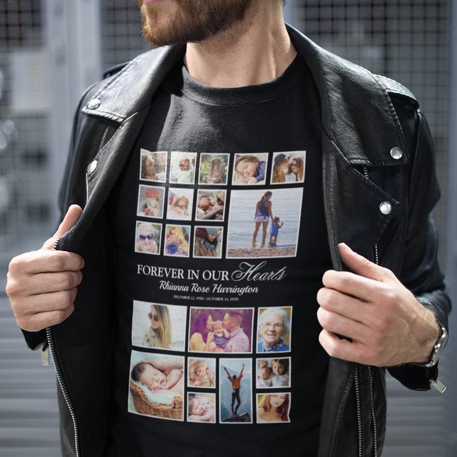 Funeral Remembrance Photo Collage T-Shirt (Creator Uploaded)