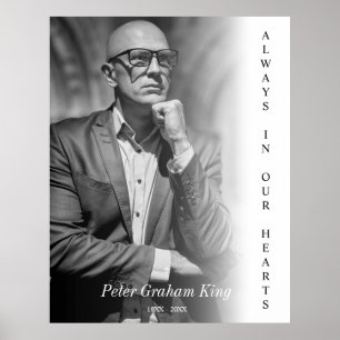 Funeral Remembrance Service Black & White Photo Poster