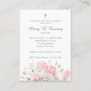 Funeral Romantic Wildflower to Remember Loved Ones Business Card