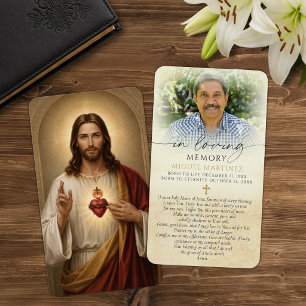 Funeral Sacred Heart of Jesus Prayer Cards