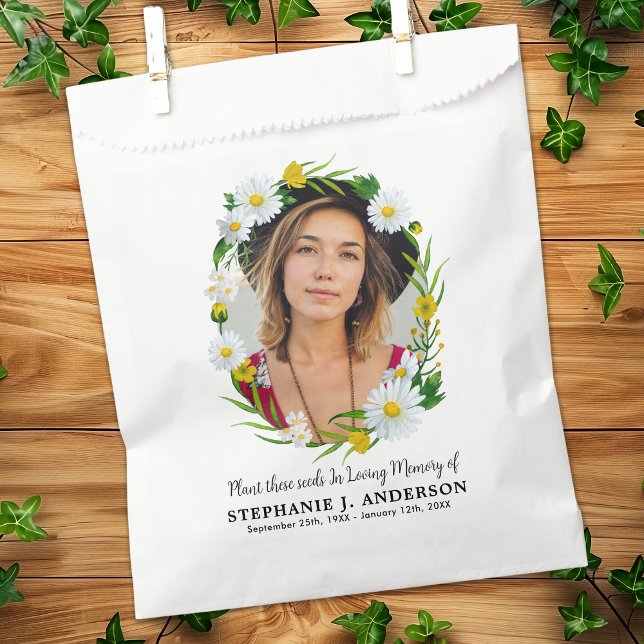 Funeral Seed Packet Custom Photo Floral Memorial Favour Bag (Creator Uploaded)
