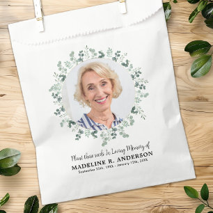 Funeral Seed Packet Custom Photo Greenery Memorial Favour Bag