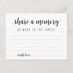 Funeral Service, Black Script, Share a memory Card