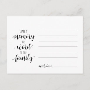 Funeral Service, Black Script, Share a memory Card