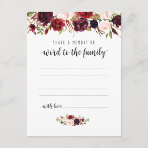 Funeral Service, Burgundy, Share a memory Card