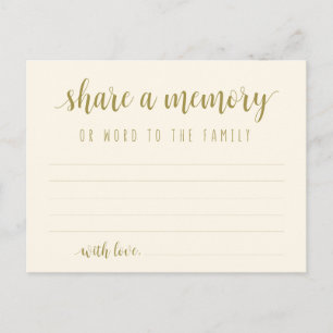 Funeral Service, classic gold, Share a memory Card