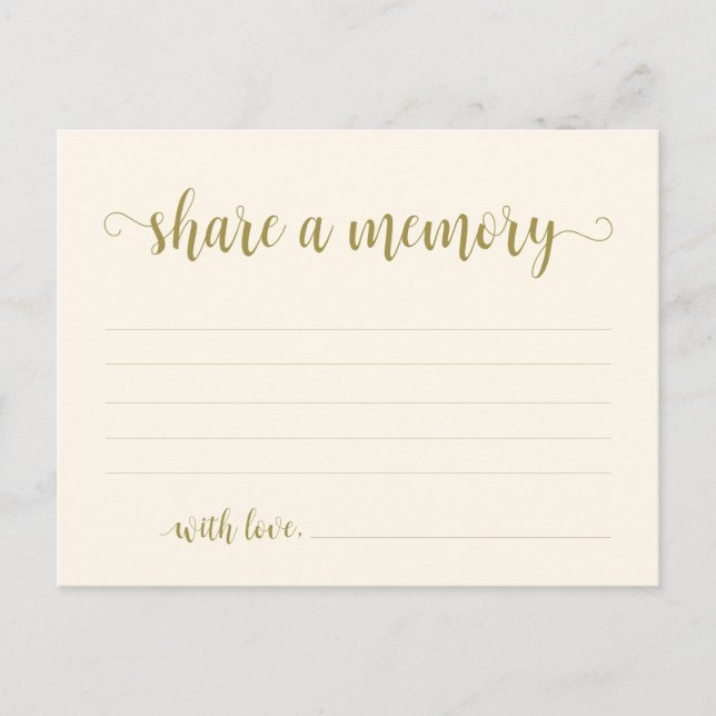 Funeral Service, classic gold, Share a memory Card (Front)